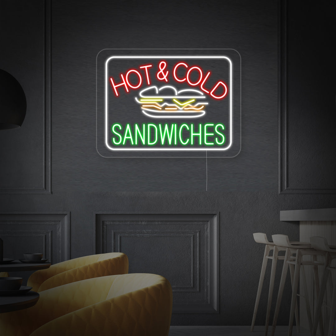 "Hot Cold Sandwiches" Insegna al neon