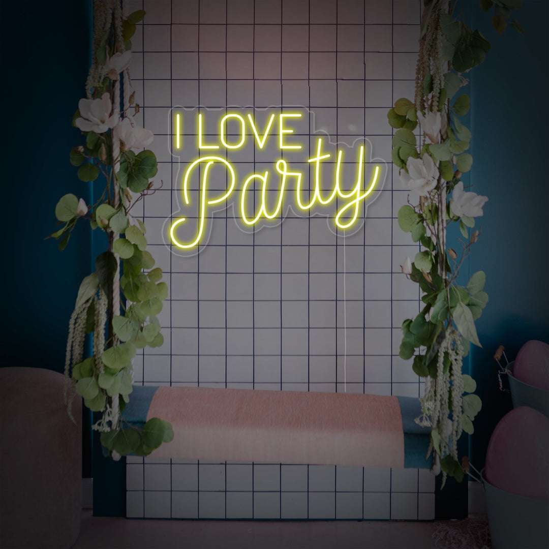 "I Love Party" Insegna al neon