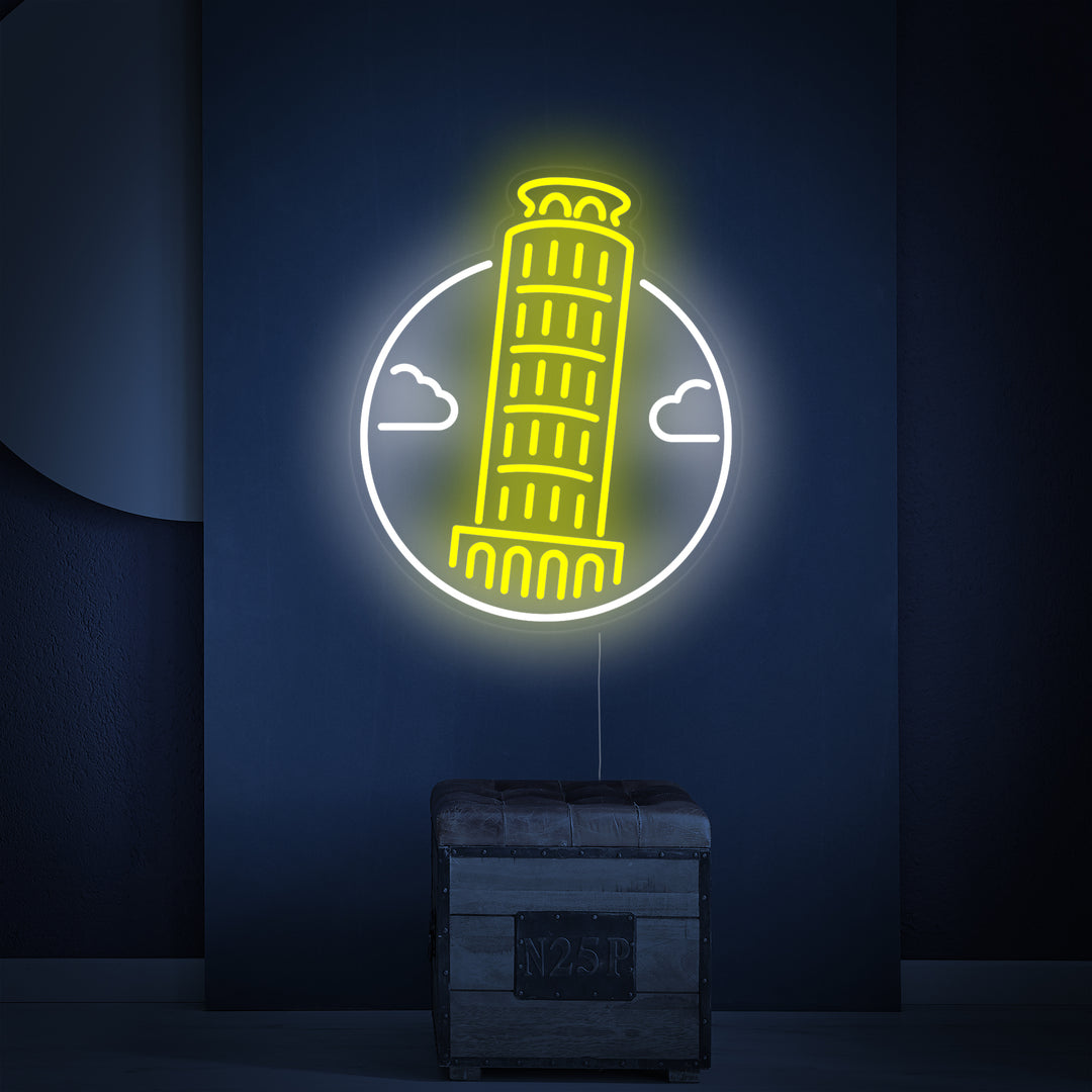 "Torre Pendente Di Pisa In Italia" Insegna al neon