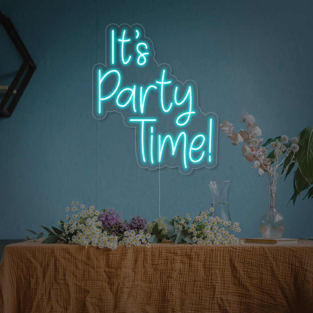 "Its Party Time" Insegna al neon