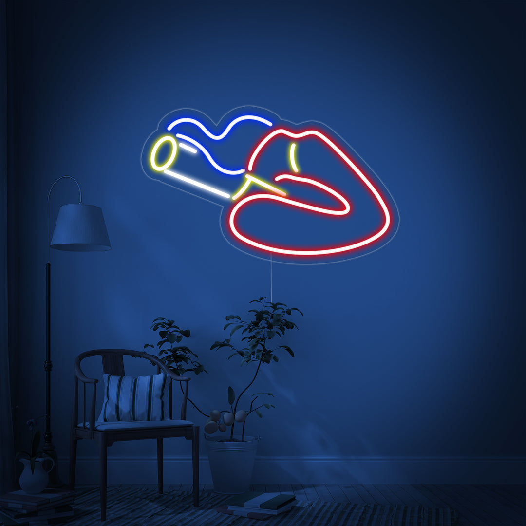 "Labbra Che Fumano" Insegna al neon