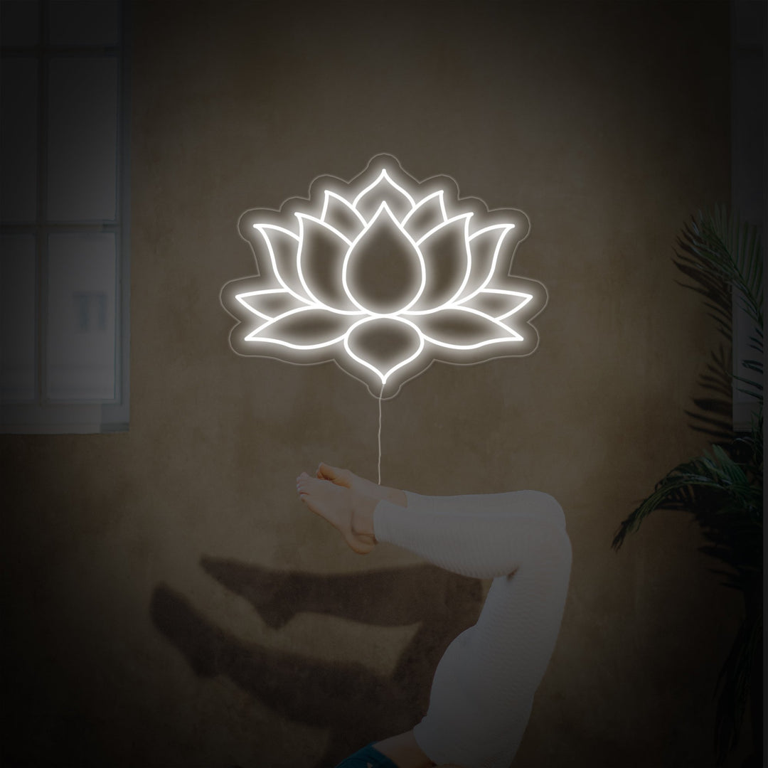 "Fiore Di Loto Yoga, Decorazioni Yoga" Insegna al neon