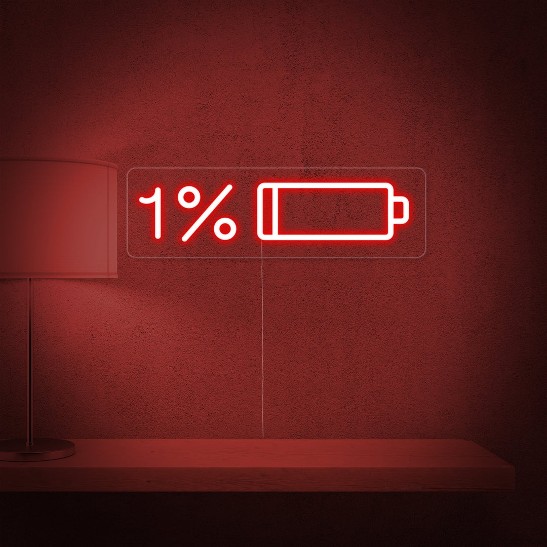 "Batteria Scarica" Insegna al neon