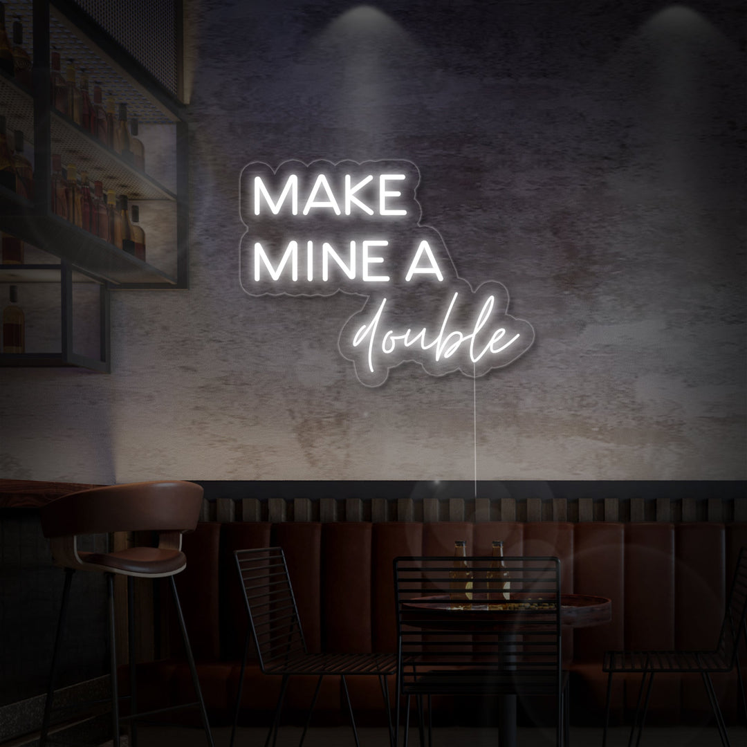 "Make Mine A Double Bar" Insegna al neon