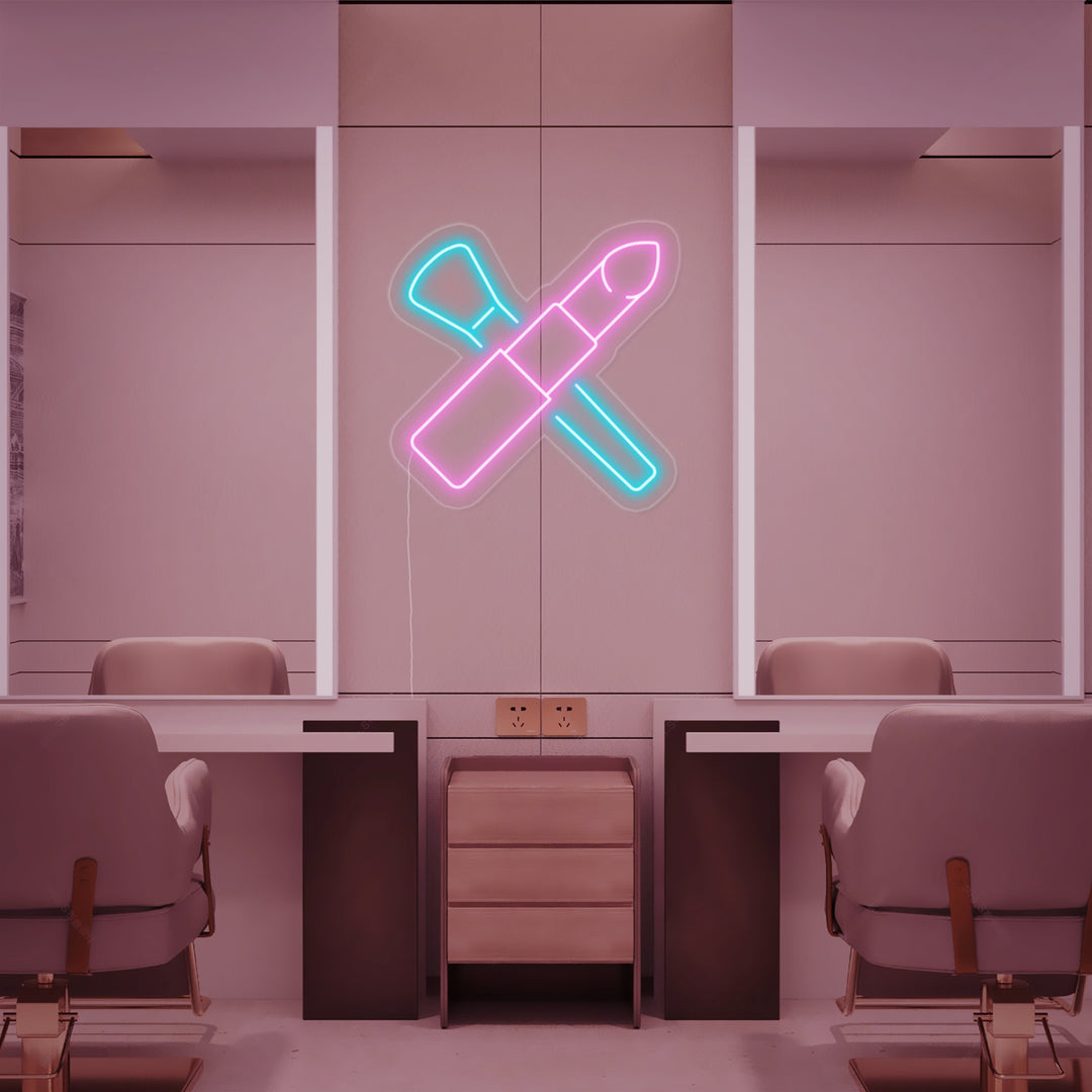 "Pennelli Per Il Trucco, Rossetto" Insegna al neon