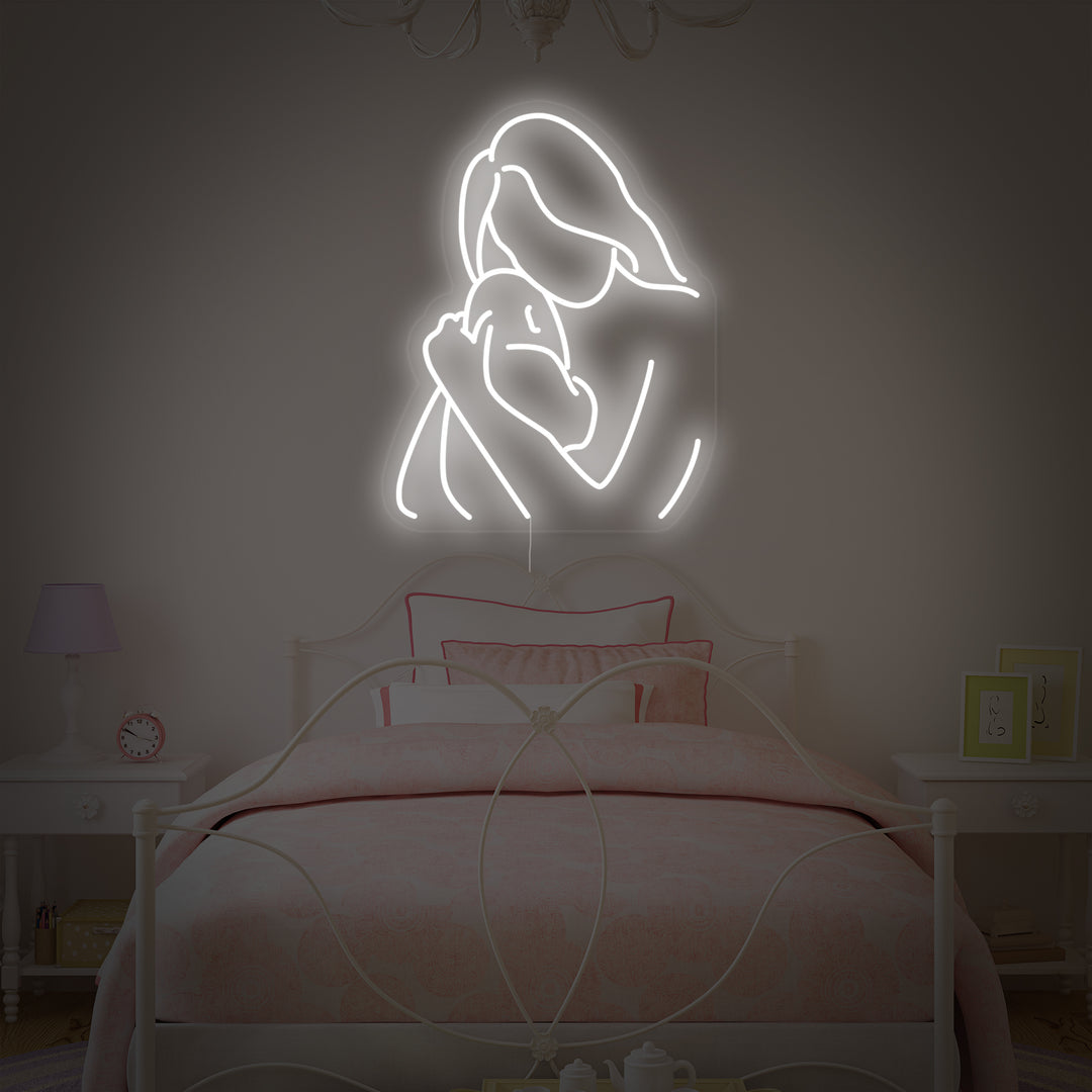 "Mamma Abbraccio Bambino" Insegna al neon