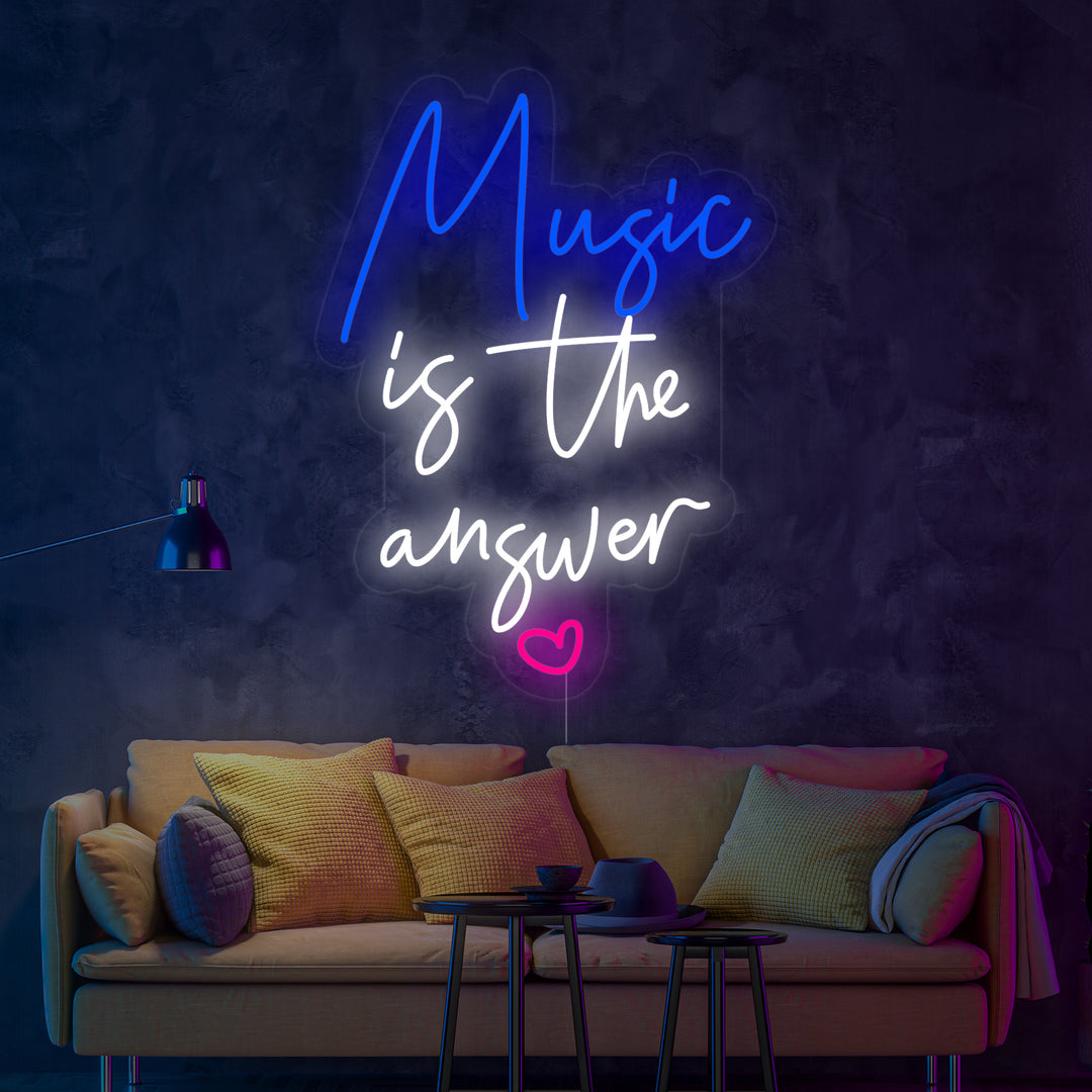 "Music is The Answer" Insegna al neon