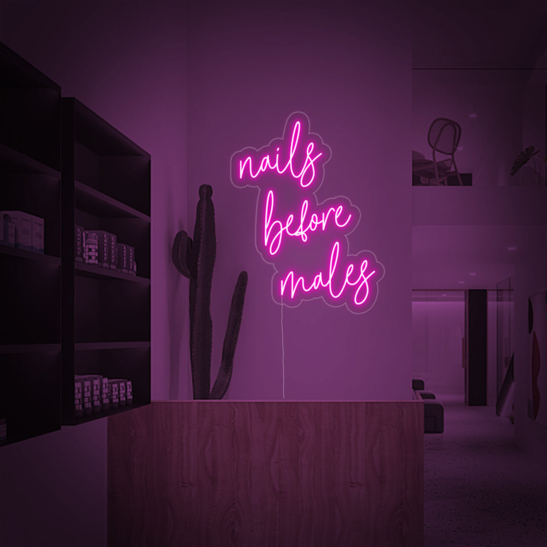 "Nails Before Males" Insegna al neon