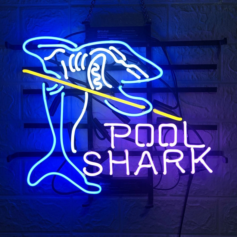 "Pool Shark, Sala Biliardo" Insegna al neon