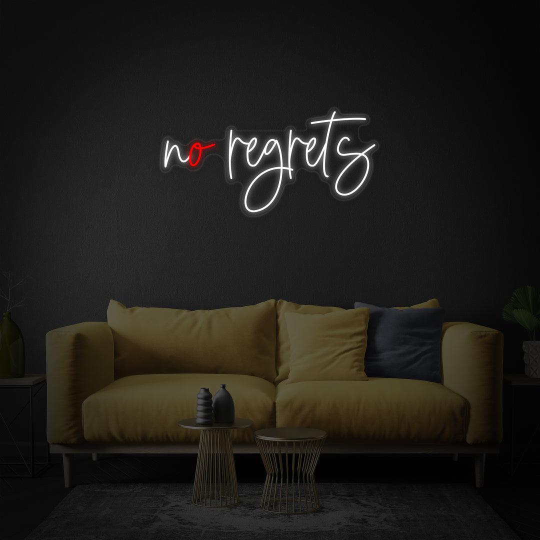 "No Regrets" Insegna al neon