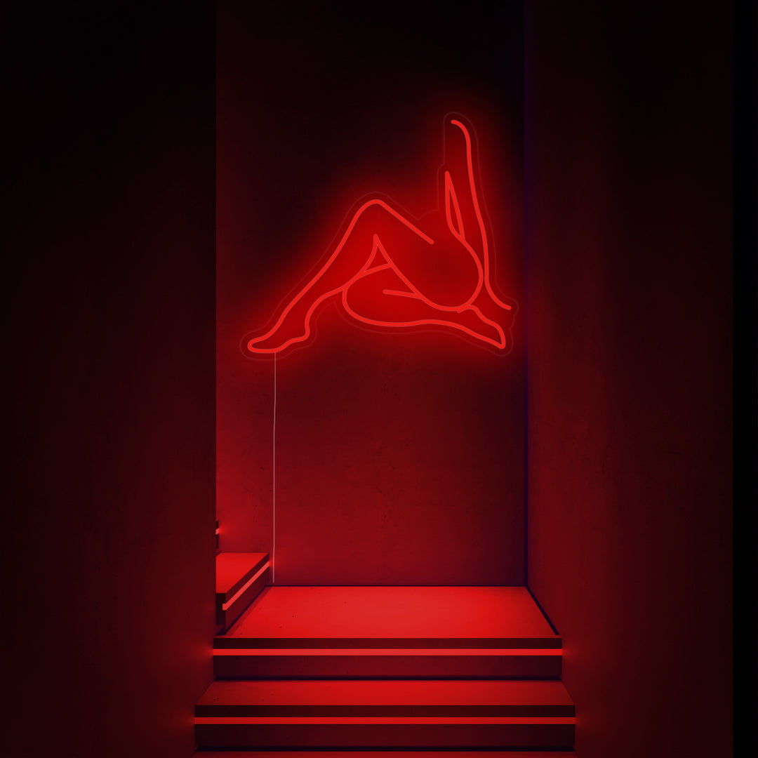 "Ragazza Nuda Seduta In Una Posa Elegante" Insegna al neon