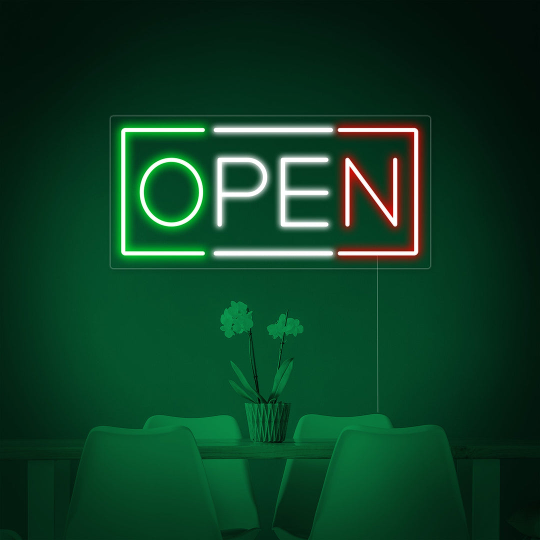 "open, Ristorante italiano" Insegna al neon