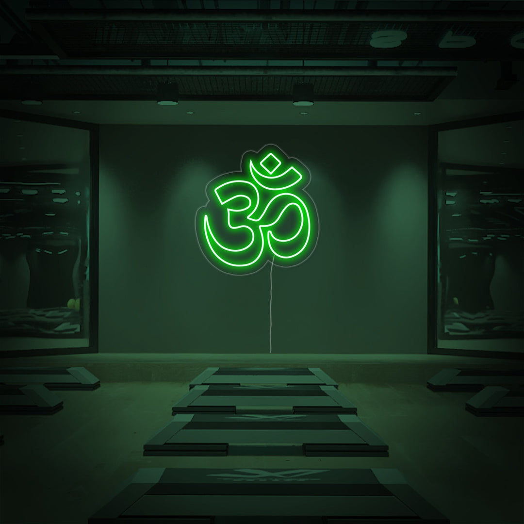 "Om Yoga, Decorazioni Yoga, Arte Murale Yoga" Insegna al neon