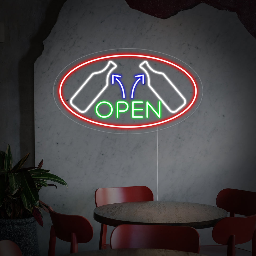 "Wine, Calice Di Vino" Insegna al neon