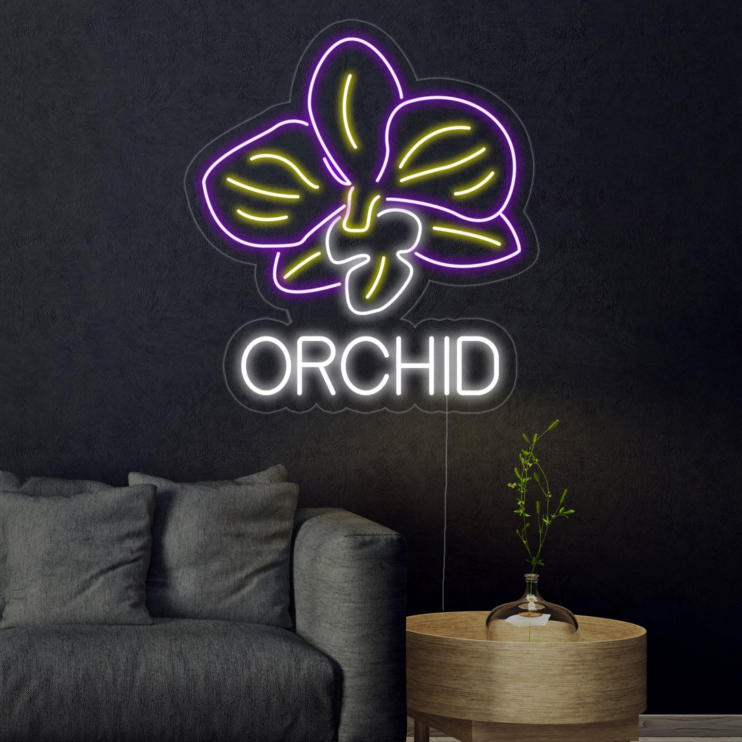 "Orchid, fiore di orchidea" Insegna al neon