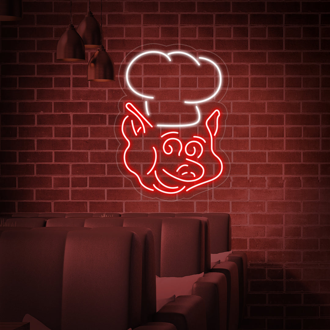 "Maiale, Chef" Insegna al neon