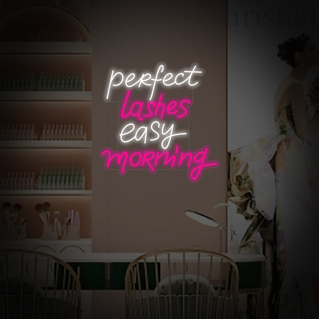 "Perfect Lashes Easy Morning" Insegna al neon