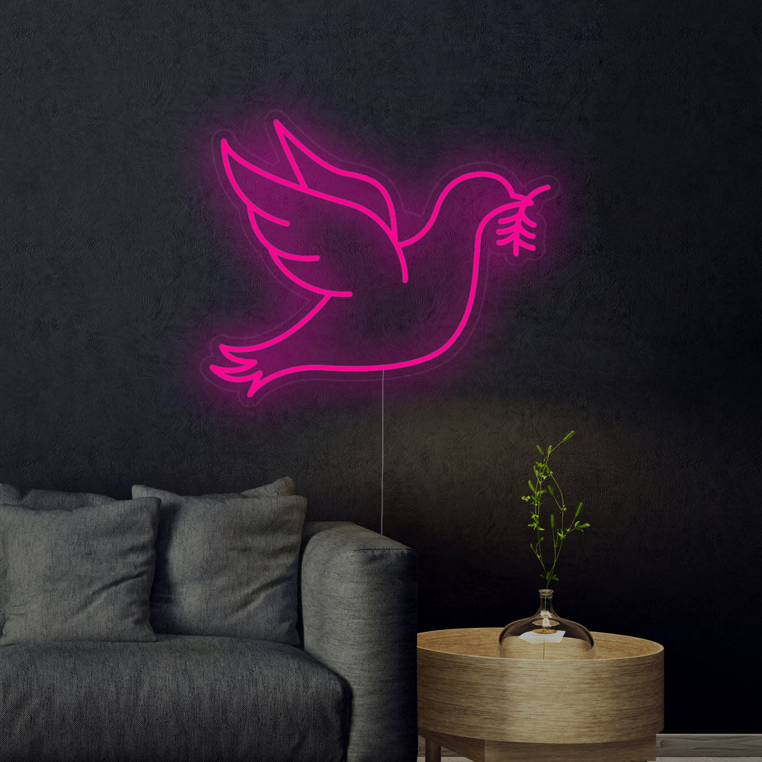 "Piccione Colomba Della Pace" Insegna al neon