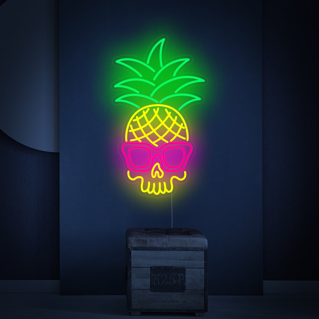 "Teschio Ananas" Insegna al neon