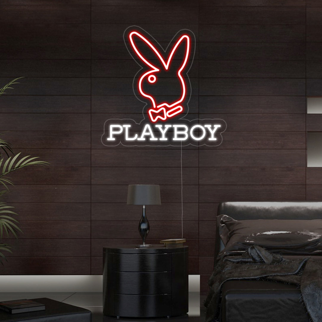 "Play Bunny, Coniglio" Insegna al neon