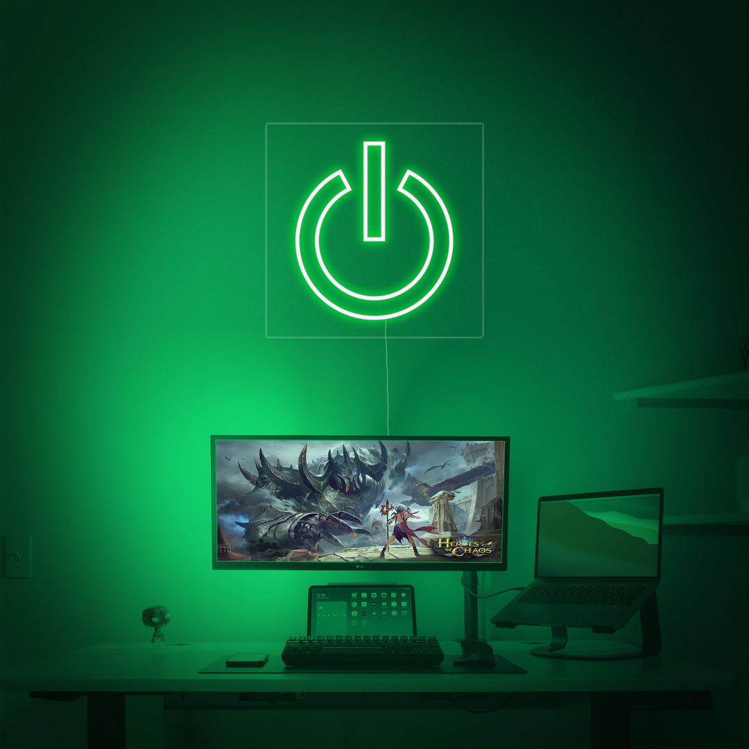 "Pulsante Di Accensione, Arredamento Per Sala Giochi" Insegna al neon