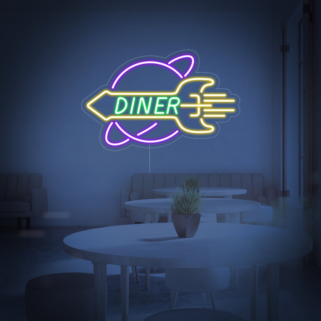 "Tavola Calda A Razzo" Insegna al neon