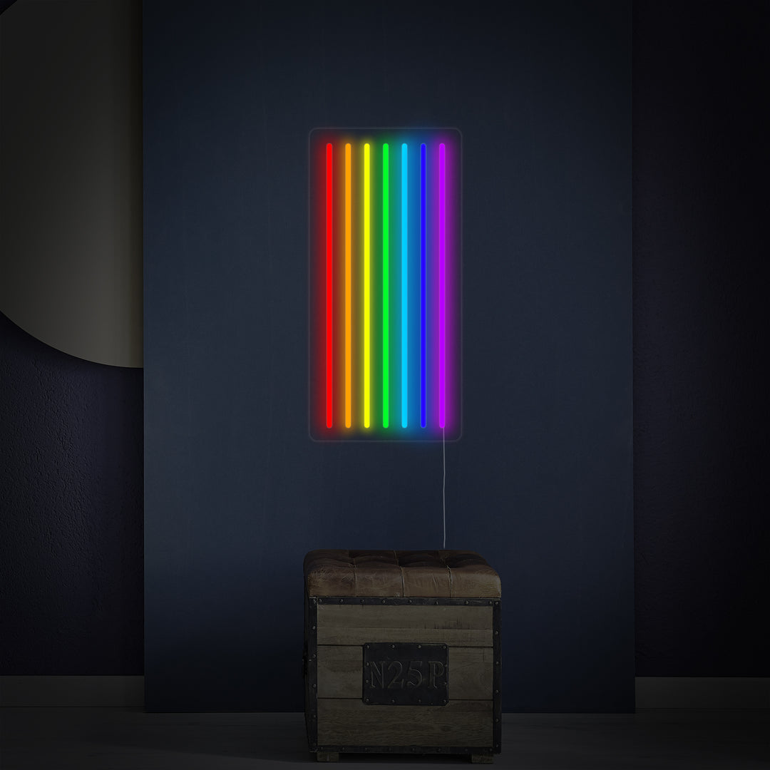 "Bandiera Arcobaleno Lgbt Pride Unica" Insegna al neon