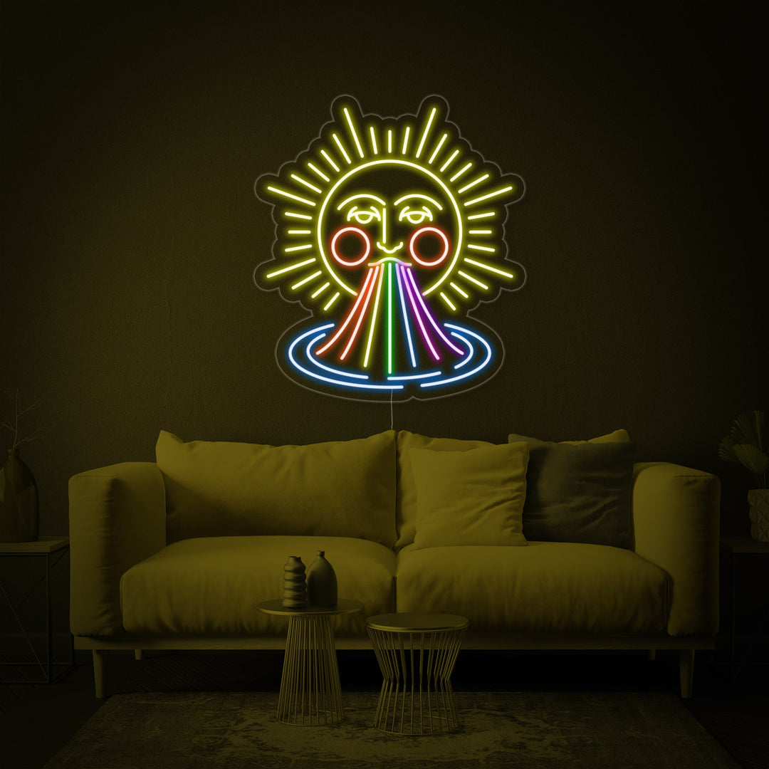"Arcobaleno sole" Insegna al neon