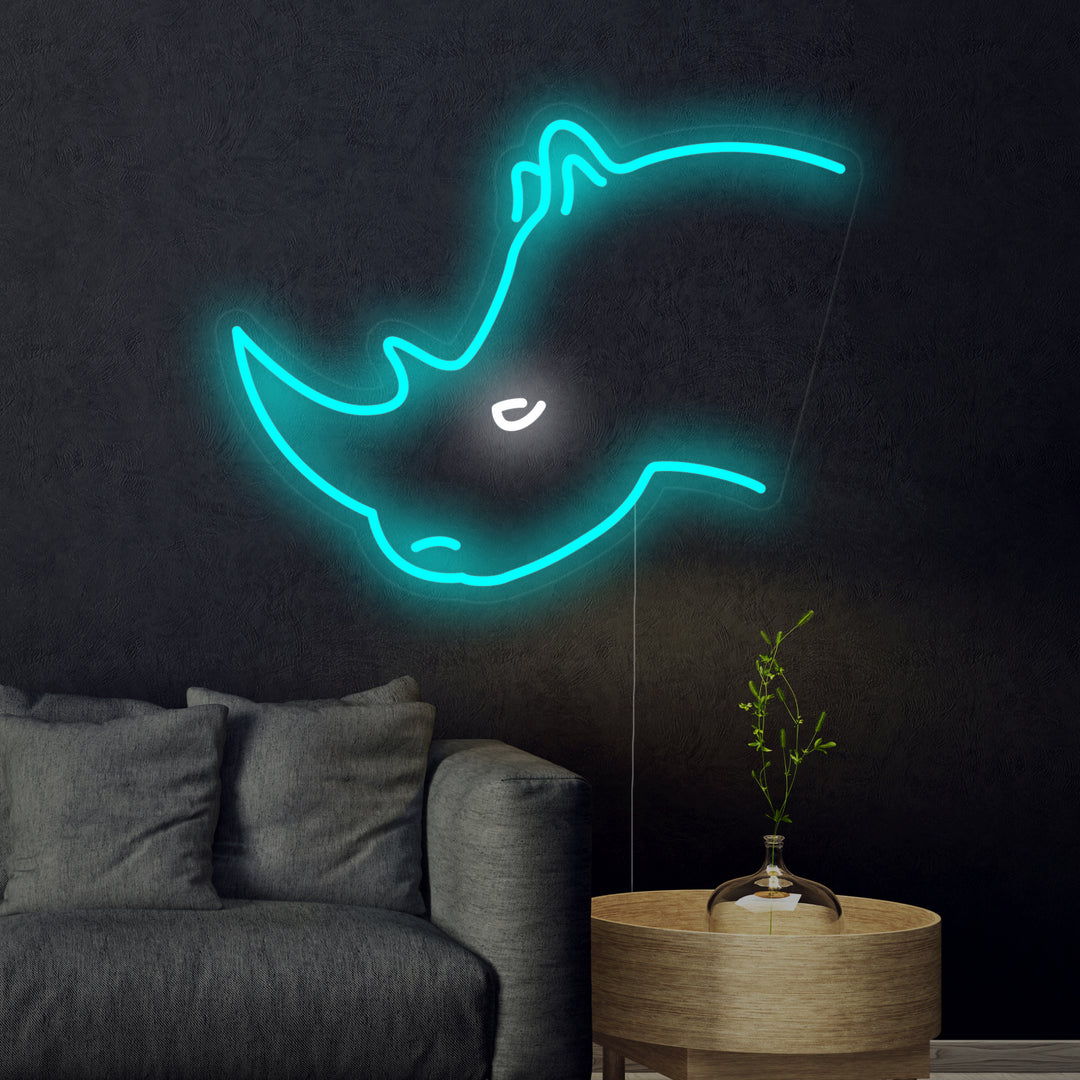 "Testa Di Rinoceronte" Insegna al neon