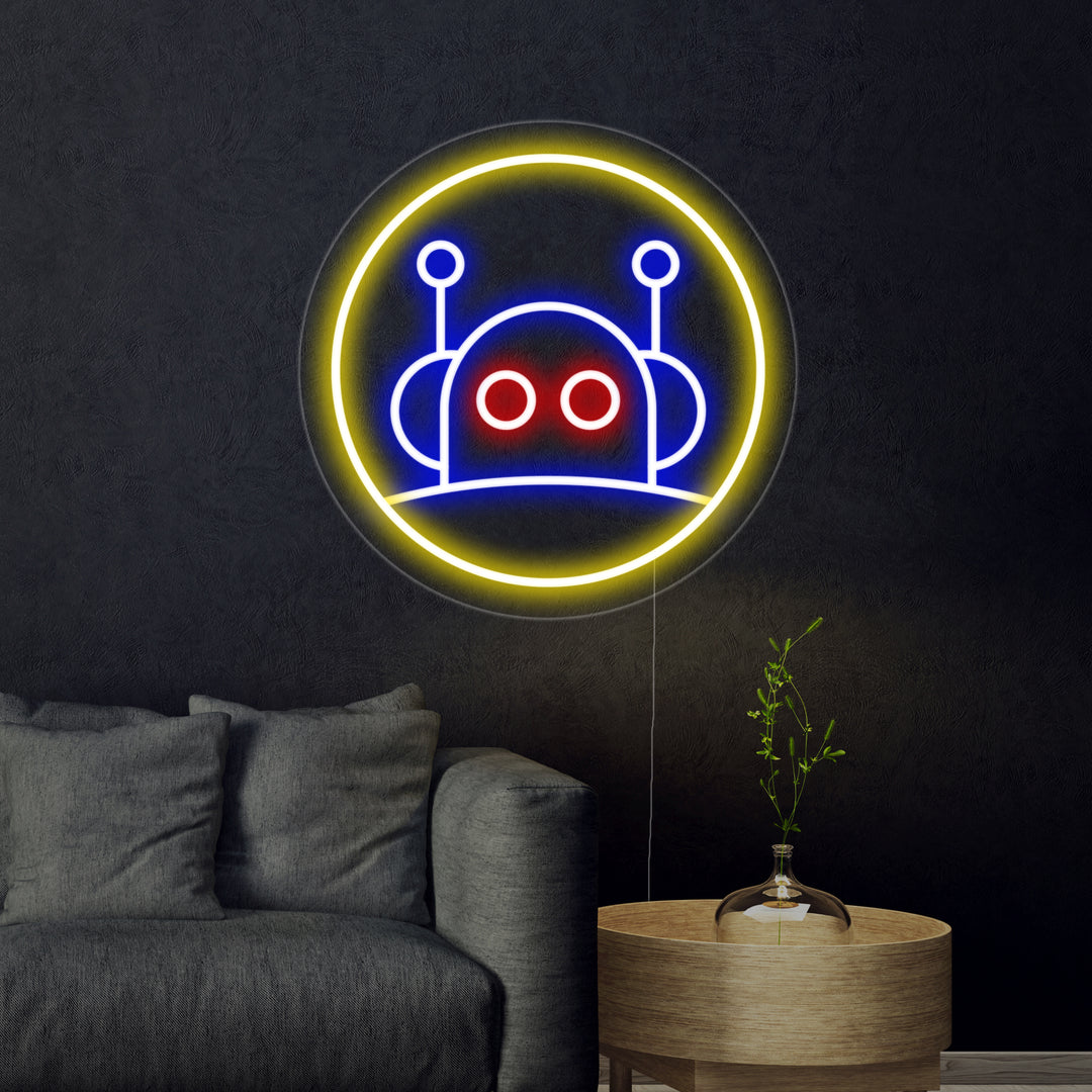 "Robot maiale" Insegna al neon