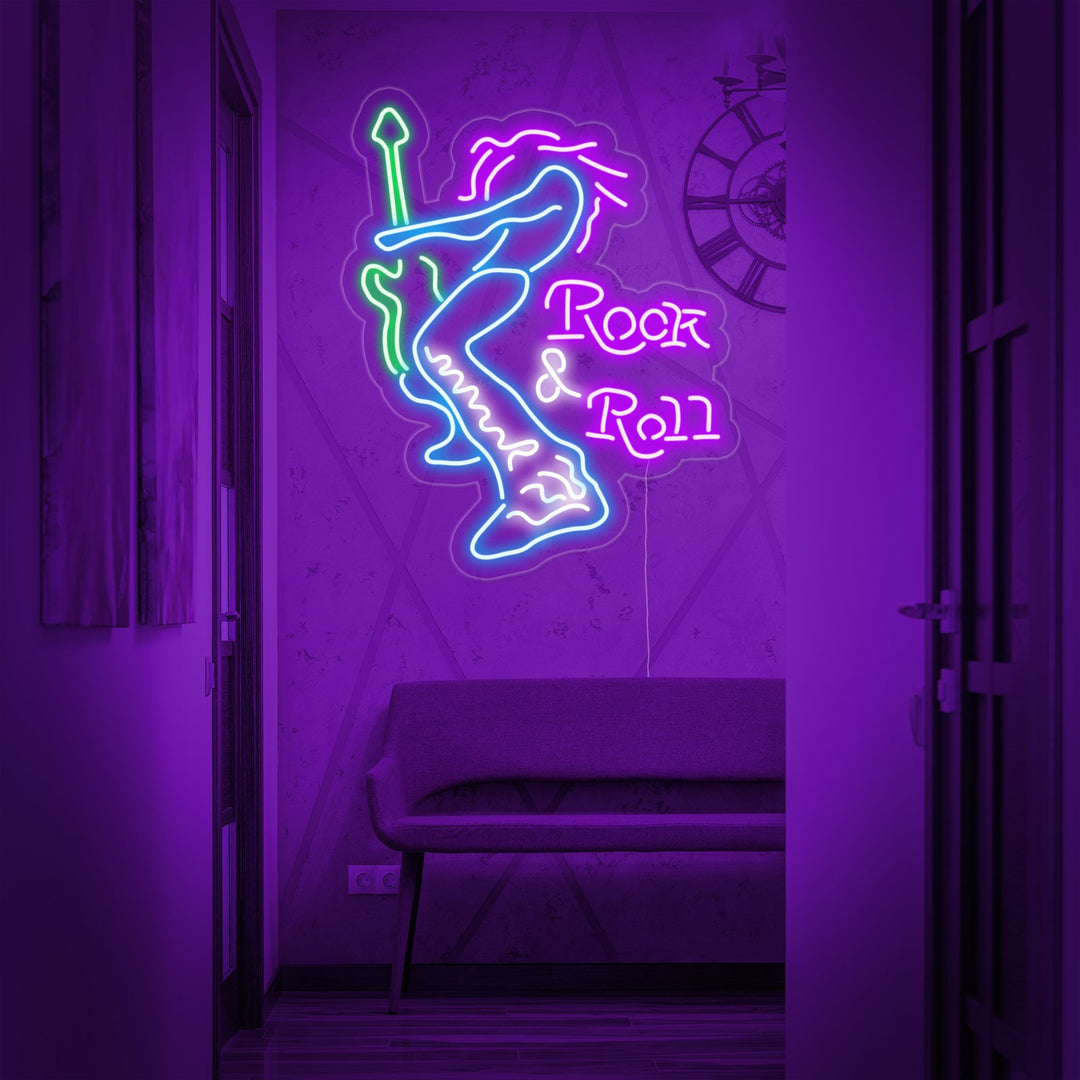 "Rock And Roll, Chitarrista Elettrico" Insegna al neon