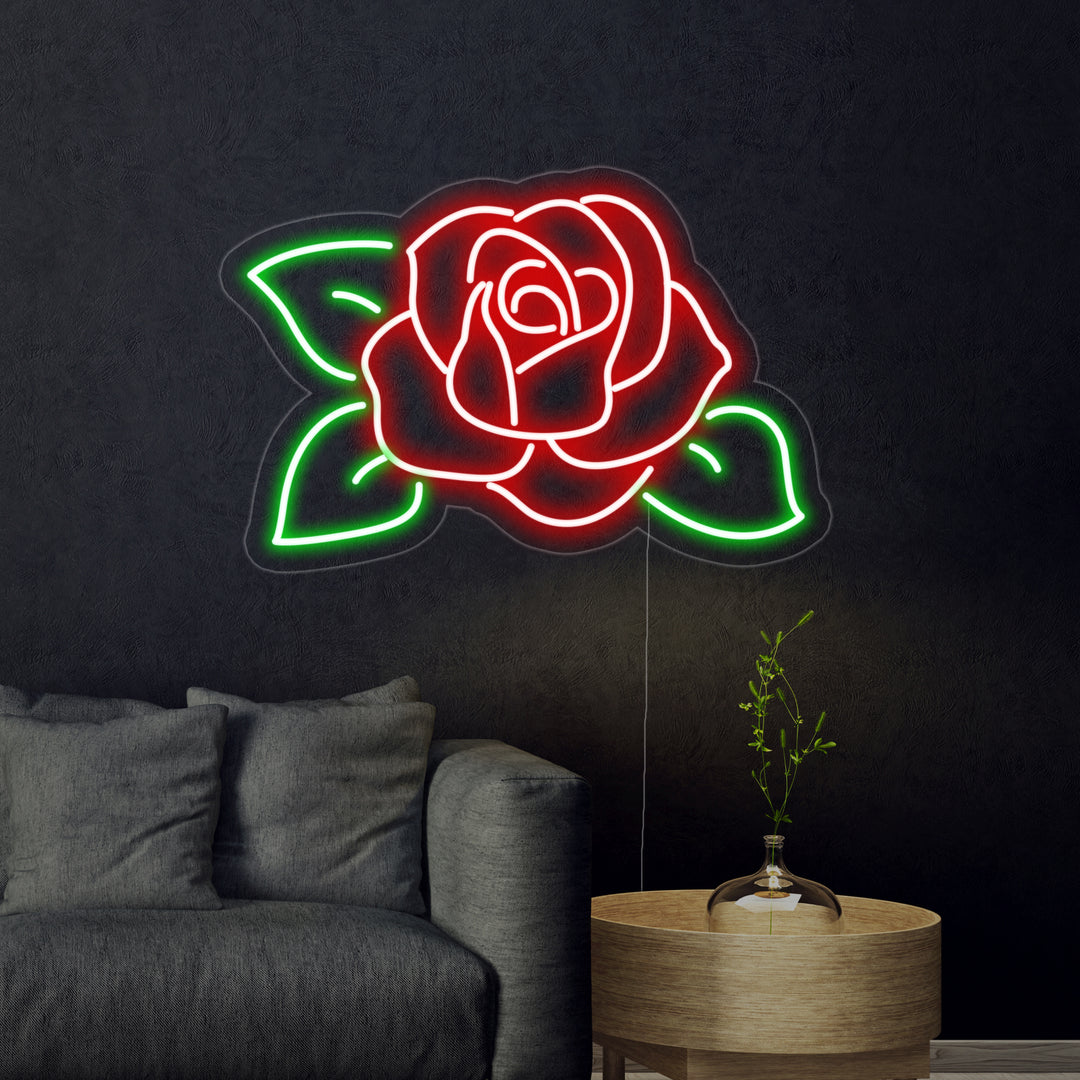 "Rose, Fioraio, Regali Floreali" Insegna al neon