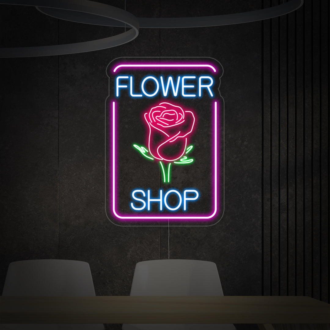 "rosa, Flower Shop" Insegna al neon