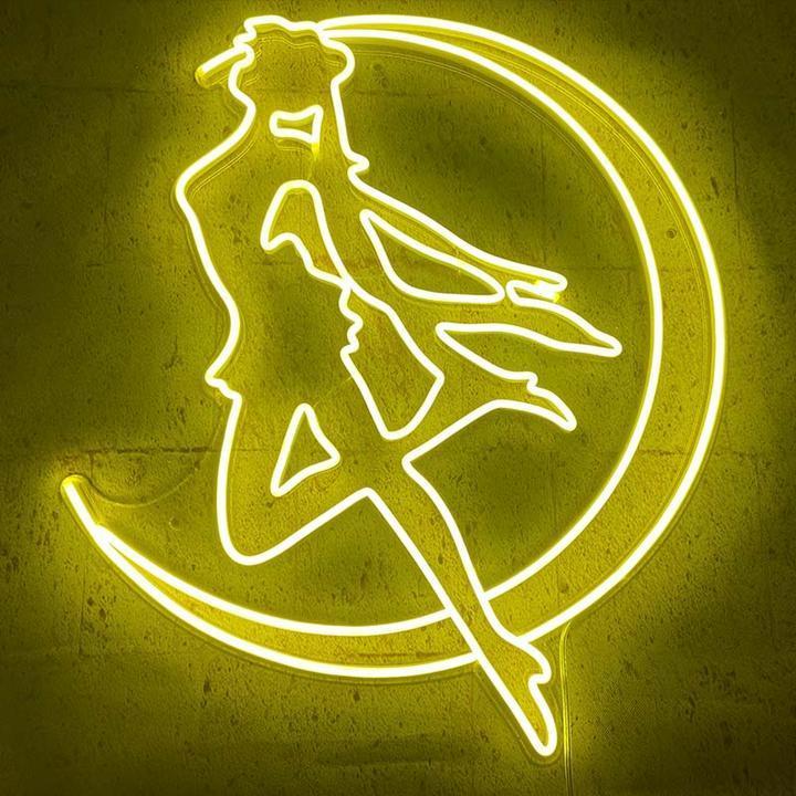 "Anime Sailor Moon Giallo" Insegna al neon