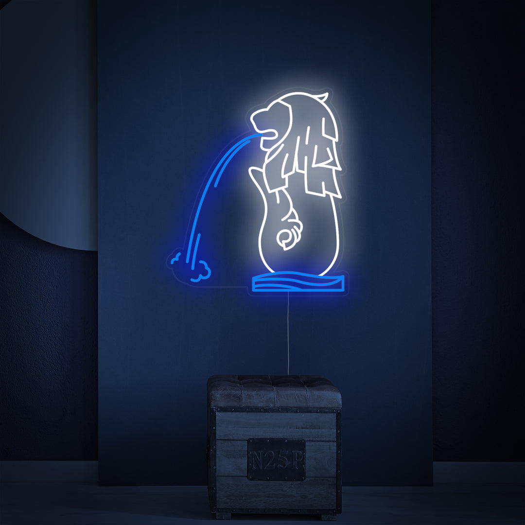 "Merlion Di Singapore" Insegna al neon
