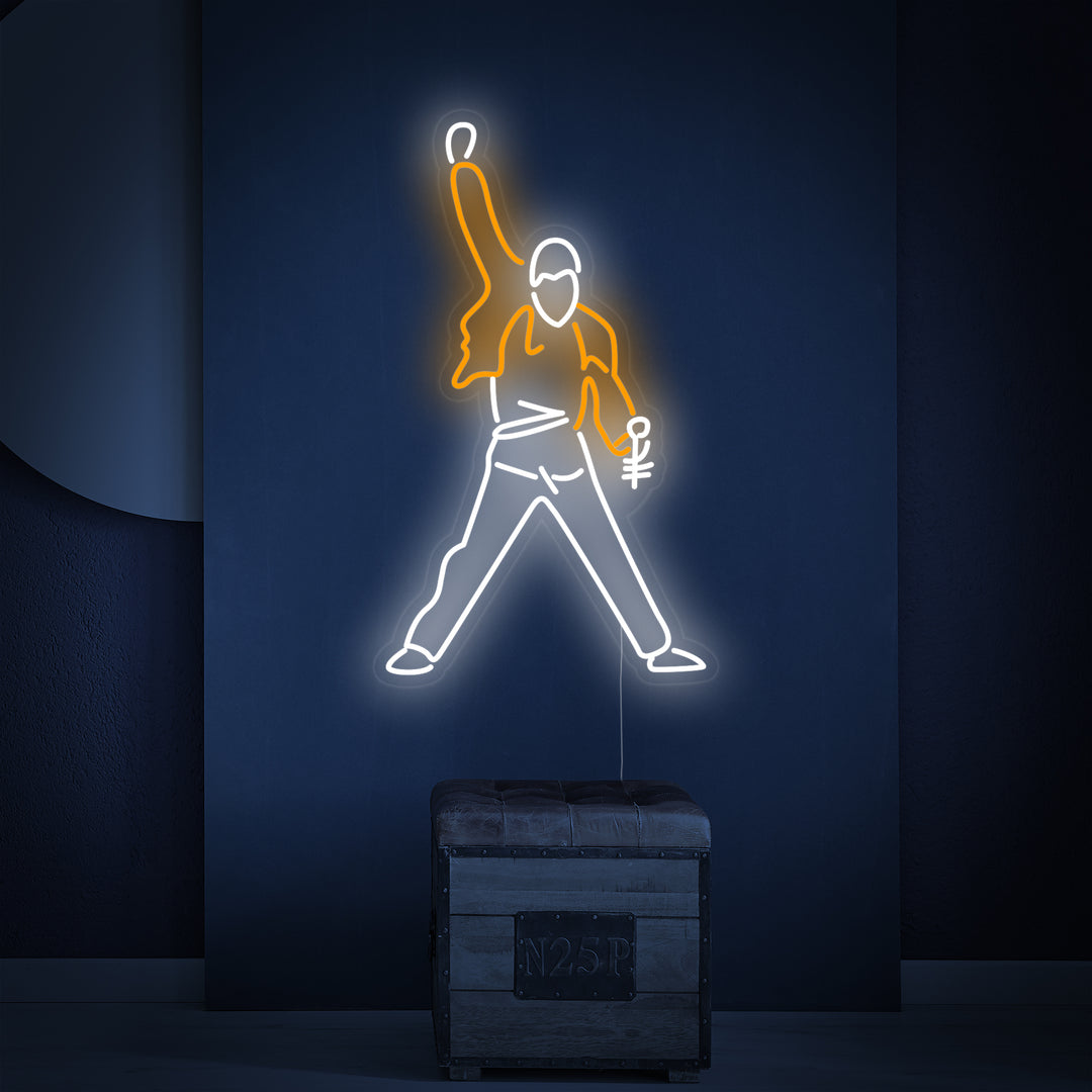 "Uomo Cantante Arte Musica" Insegna al neon