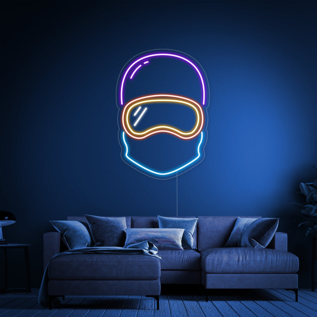 "Snowboarder Uomo Delle Nevi" Insegna al neon