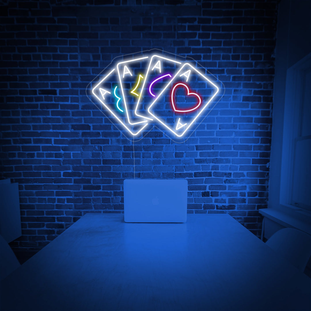 "Solitario, Decorazione Per Sala Giochi" Insegna al neon