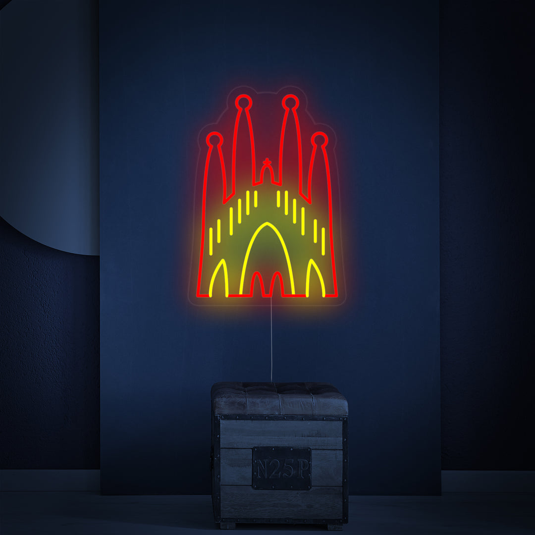 "Spagna Cattedrale Della Sacra Famiglia" Insegna al neon