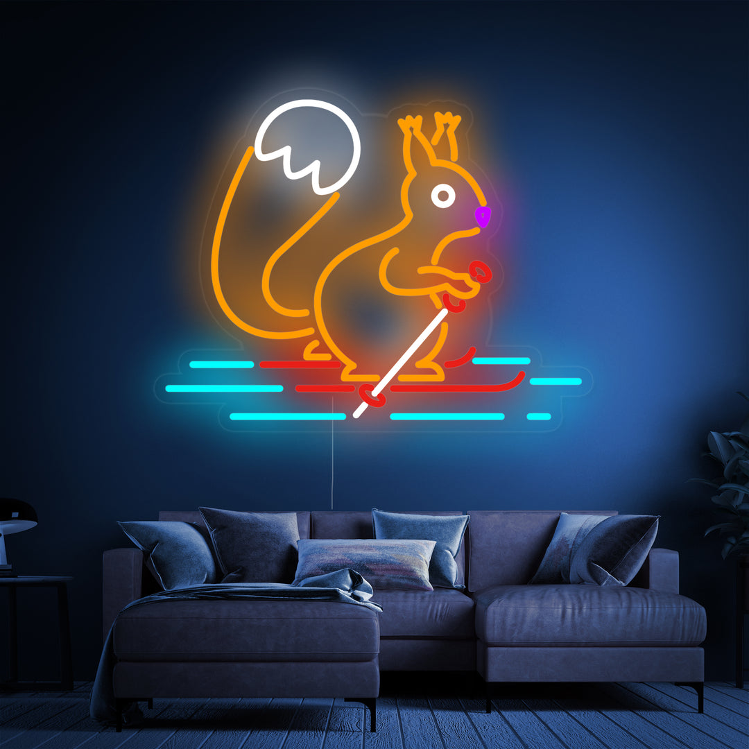 "Scoiattolo Che Scia" Insegna al neon