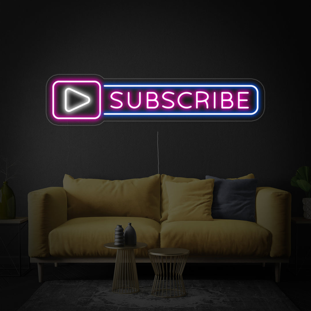 "Subscribe Button" Insegna al neon