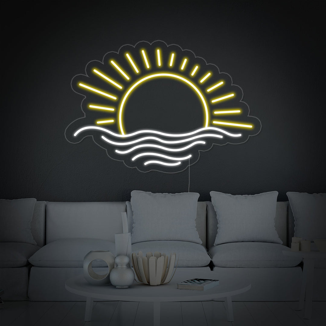 "Tramonto, Mare" Insegna al neon