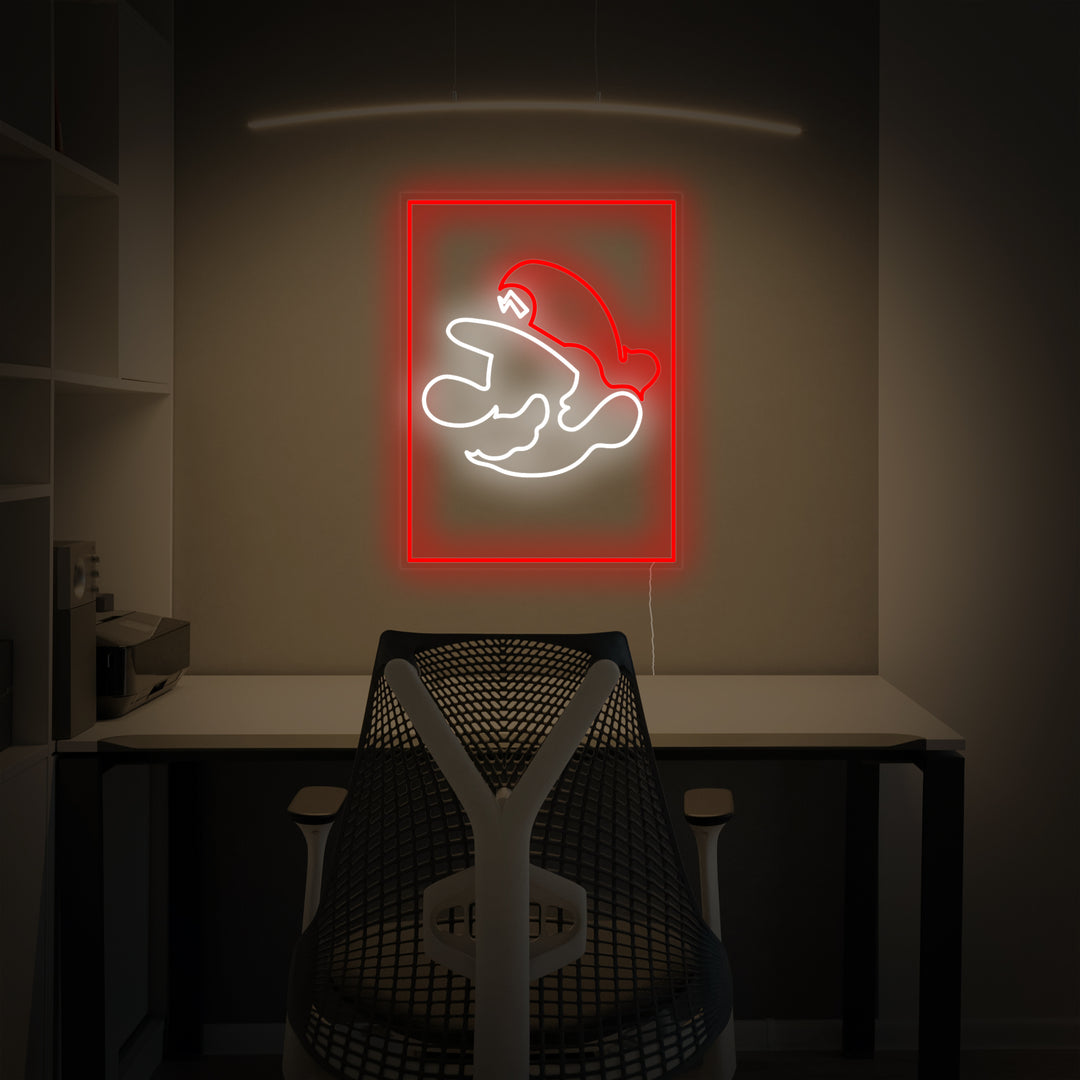 "Decorazioni Per Sala Giochi A Tema Super Mro" Insegna al neon
