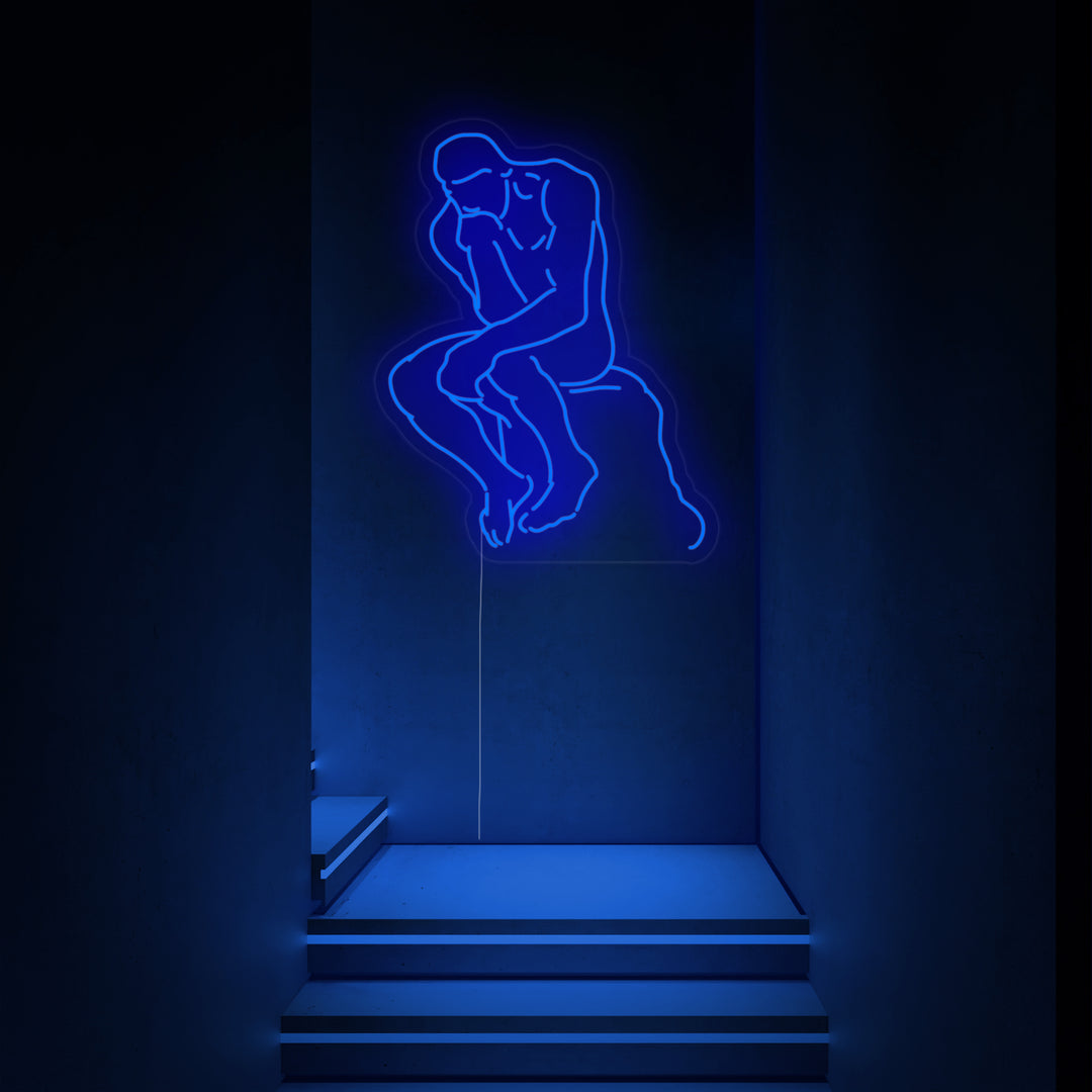 "Il Pensatore Auguste Rodin" Insegna al neon