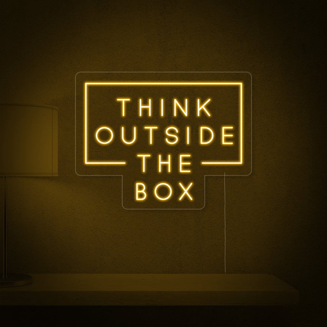 "Think Outside The Box" Insegna al neon