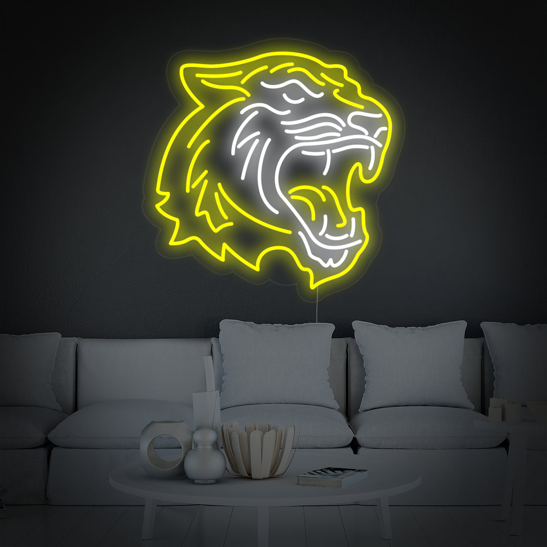"Animale Testa Di Tigre" Insegna al neon