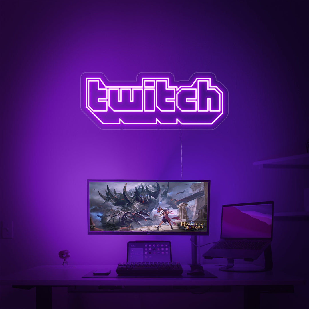 "Twitch, Decorazione Di Giochi, Game Wall Art" Insegna al neon