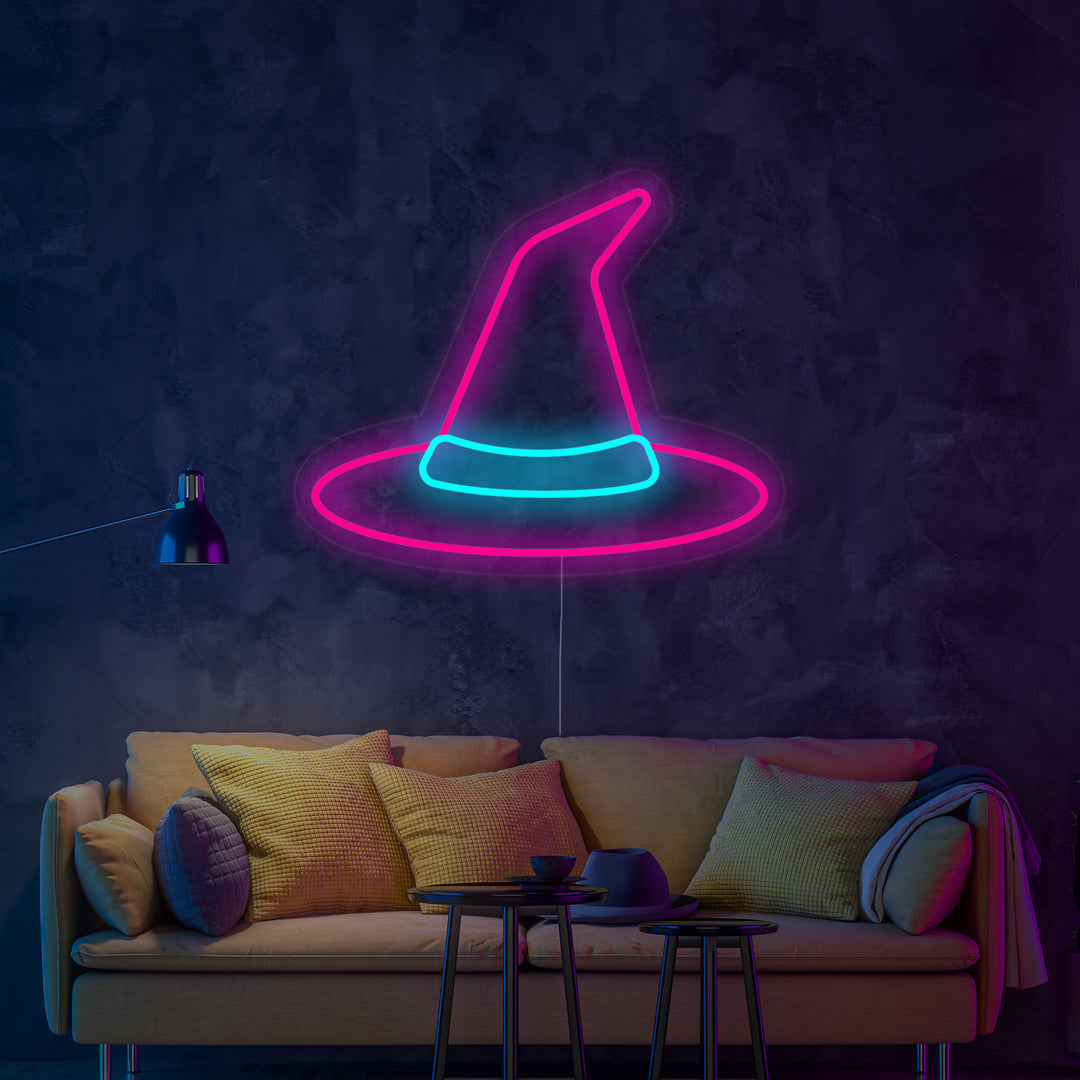 "Cappello Da Strega Mago Decorazione Di Halloween" Insegna al neon
