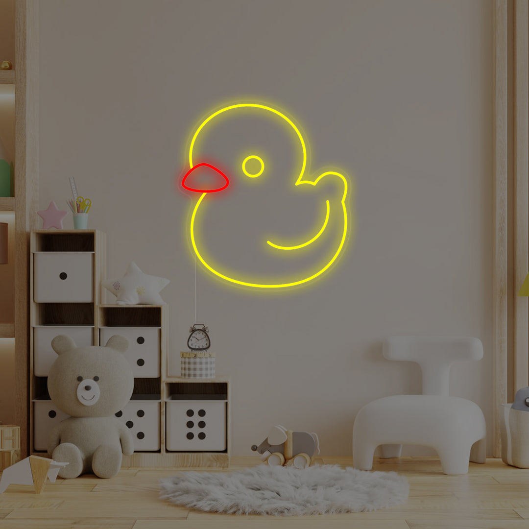 "Anatra Gialla, Decorazione Camera Bambini" Insegna al neon