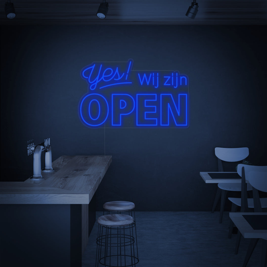 "Yes Wij Zijn Open" Insegna al neon